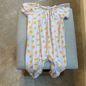 Hanna Andersson Orange Fruit Print Baby Romper